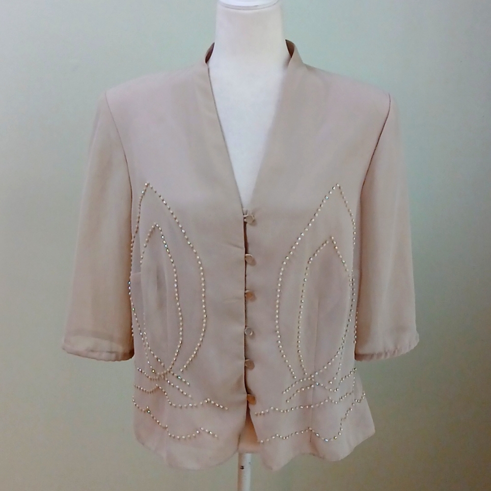 Periwinkle Vintage Beaded Blouse Jacket